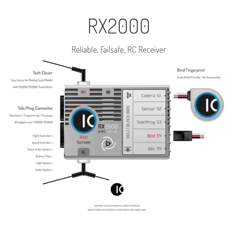 RC Receiver: RX2000 / High tech RC Receiver for RC aircrafts