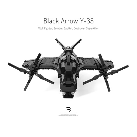 Legomoc: BLACK ARROW Y-35 / Military tiltrotor fighter aircraft