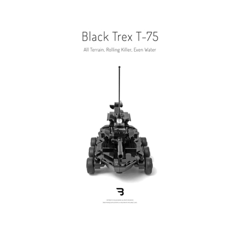 Legomoc: BLACK TREX T-75 / Armed military battle tank rollpanzer