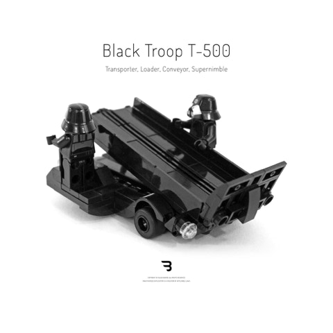 Legomoc: BLACK TROOP T-500 / Cargo supply military truck