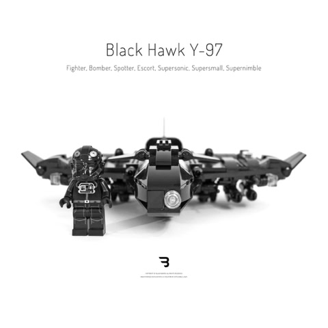 Legomoc: BLACK HAWK Y-97 / Military combat drone aircraft