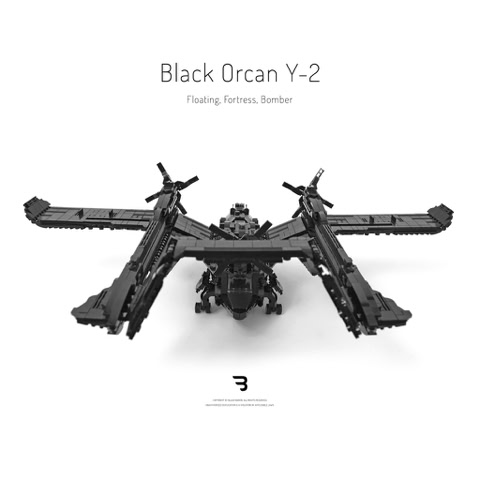 Legomoc: BLACK ORCAN Y-2 / Water bomber military aircraft